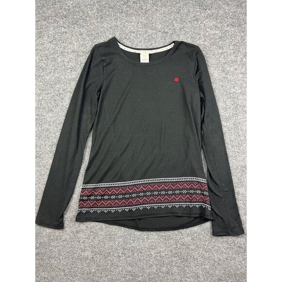 Lucky Brand Tops - Lucky Brand Blouse Women's Small Black Red Geometric Stripe Long Sleeve Boho
